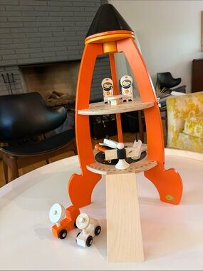 Tender Leaf Toys Cosmic Wood Rocket Playset - Kids Toys - Missing 2 Pieces